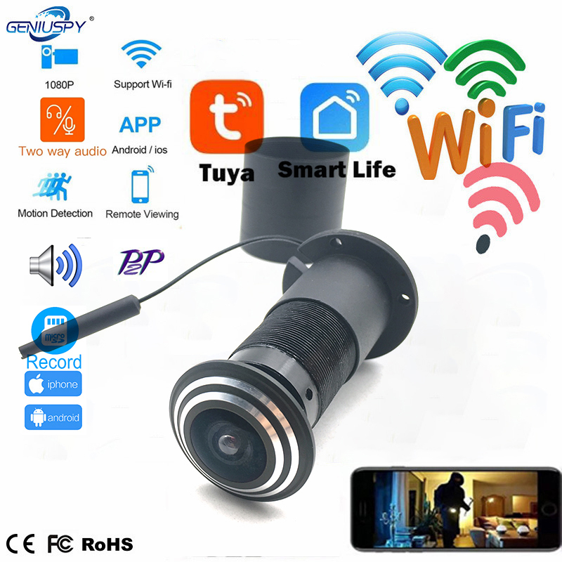 Home Security Front Door Camera - 1080P Mini Peephole Wifi Door Eye